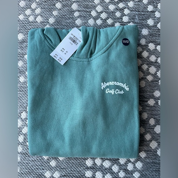 Abercrombie Golf Club Hoodie sweatshirt NEW Boys Medium Large 11 12 white green - Picture 4 of 14